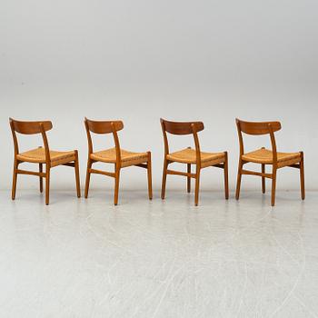 HANS J. WEGNER, stolar, 4 stycken, "Spisestolen", CH-23, Danmark, 1900-talets andra hälft.