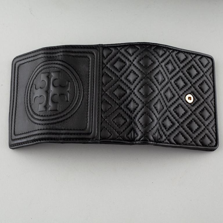 TORY BURCH, "Flemming" väska och plånbok.