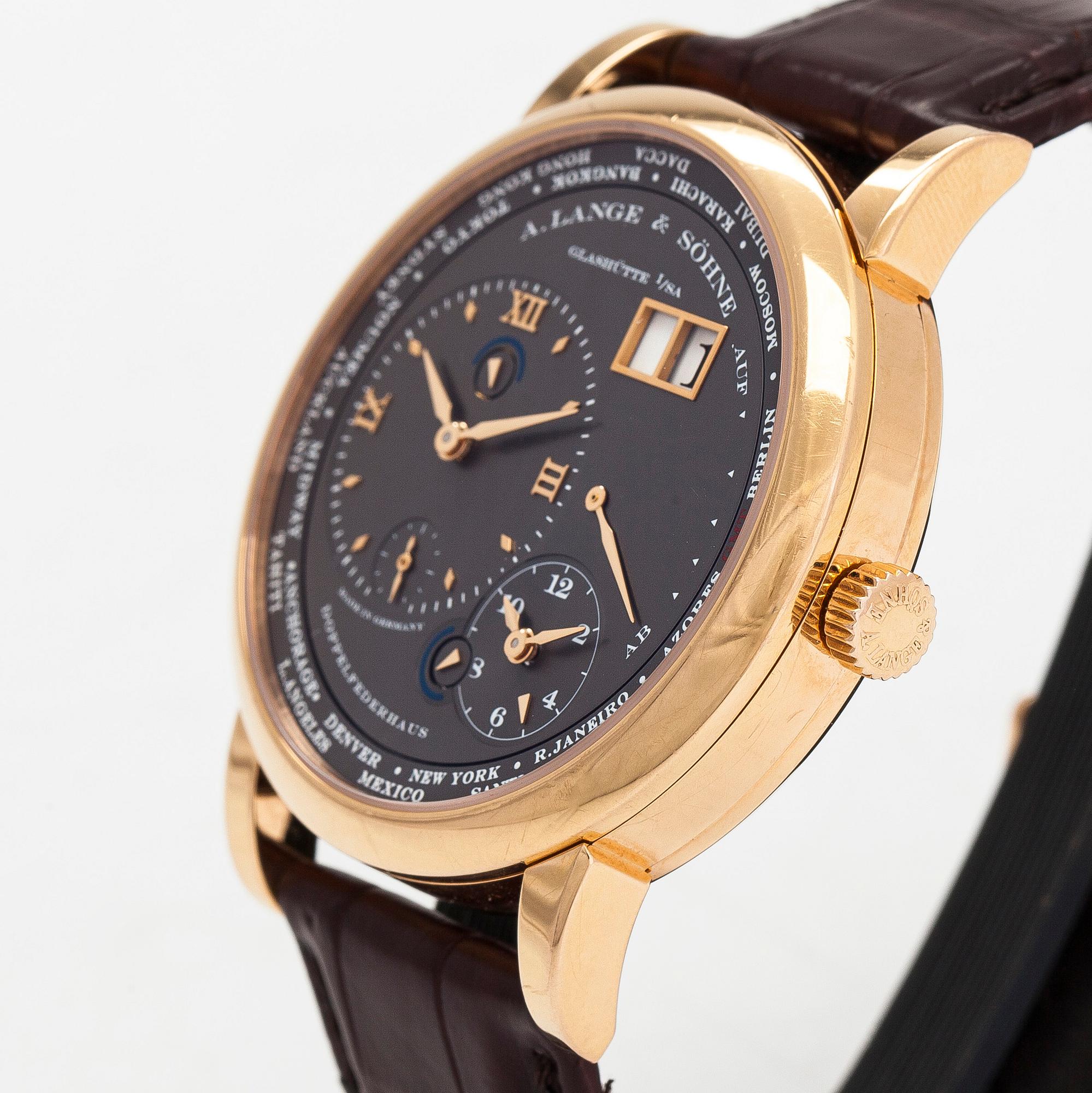 A. Lange & Söhne, Lange 1 Time Zone, wristwatch, 42 mm.