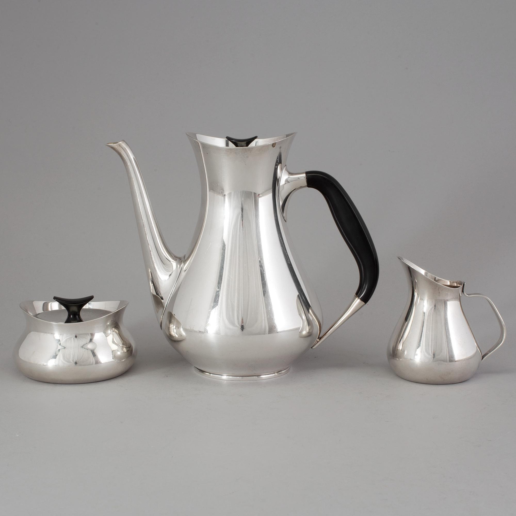 HANS BUNDE, Kaffeservis, 3 del, för Cohr, EPNS, 1950/60-tal.