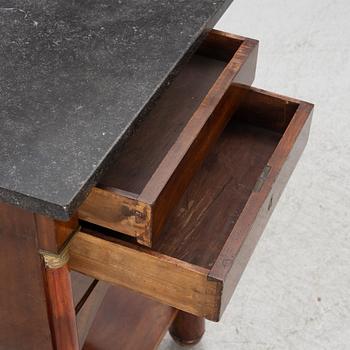 Bedside table, late Empire, mid-19th century.