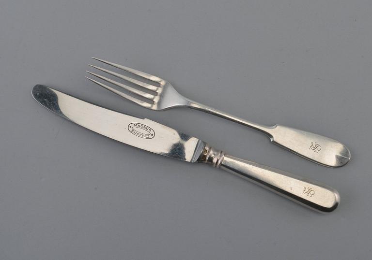 CUTLERY, 10+12. 813 silver Kultakeskus Hämeenlinna 1920 s. "Helsinki" model.