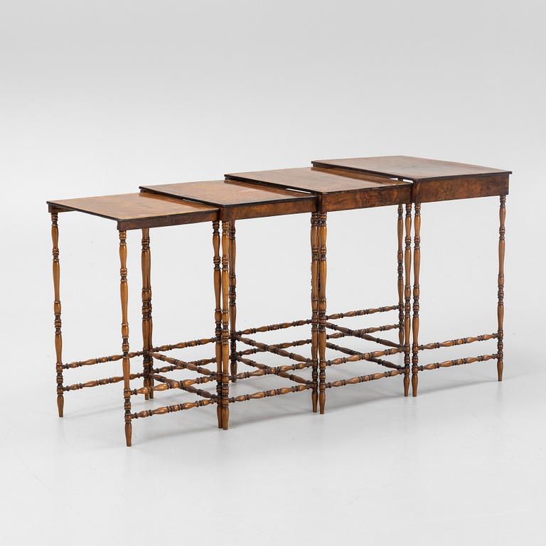 A 4-piece nesting table, first half of the 20th century.