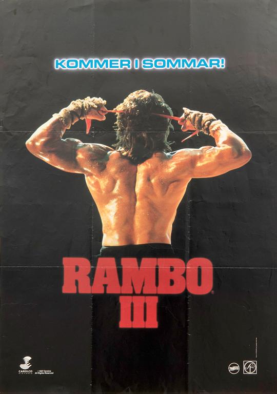 Film Poster Sylvester Stallone "Rambo III" 1987.