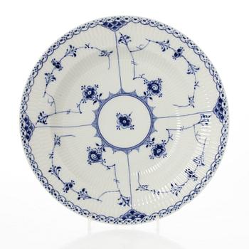 Royal Copenhagen, 35 pieces of a porcelain 'Blue Fluted' half lace dinner service, Denmark, 1889-1978.