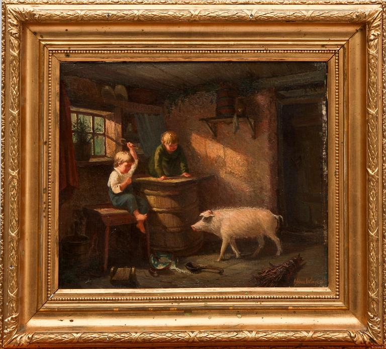 HANNA WINGE, olja på duk, sign o dat 1870.