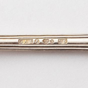 Bestickuppsättning, 65 delar, silver, modell Olga, GAB, bl a Stockholm 1968.