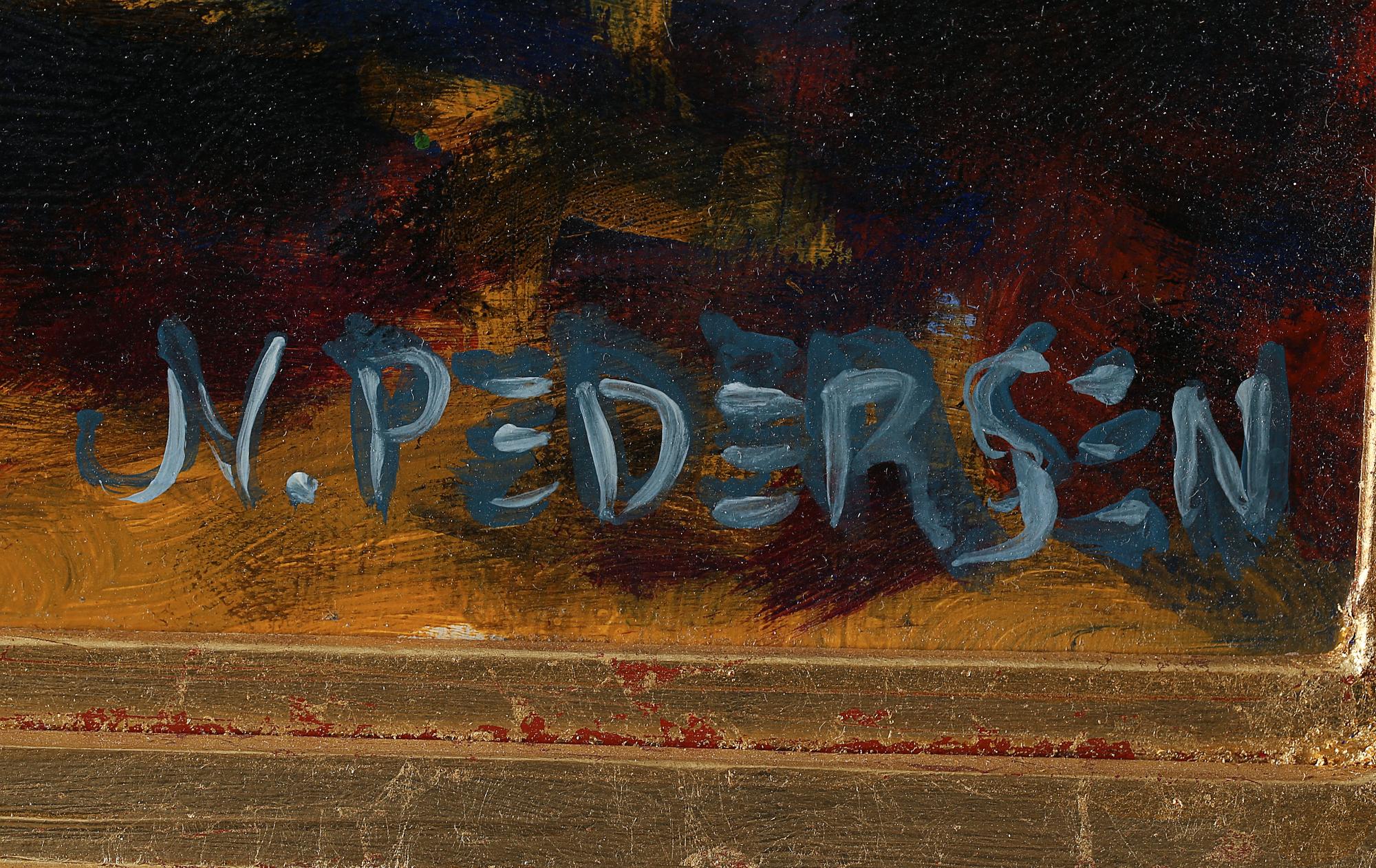 NILS PEDERSEN, olja på pannå, signerad.