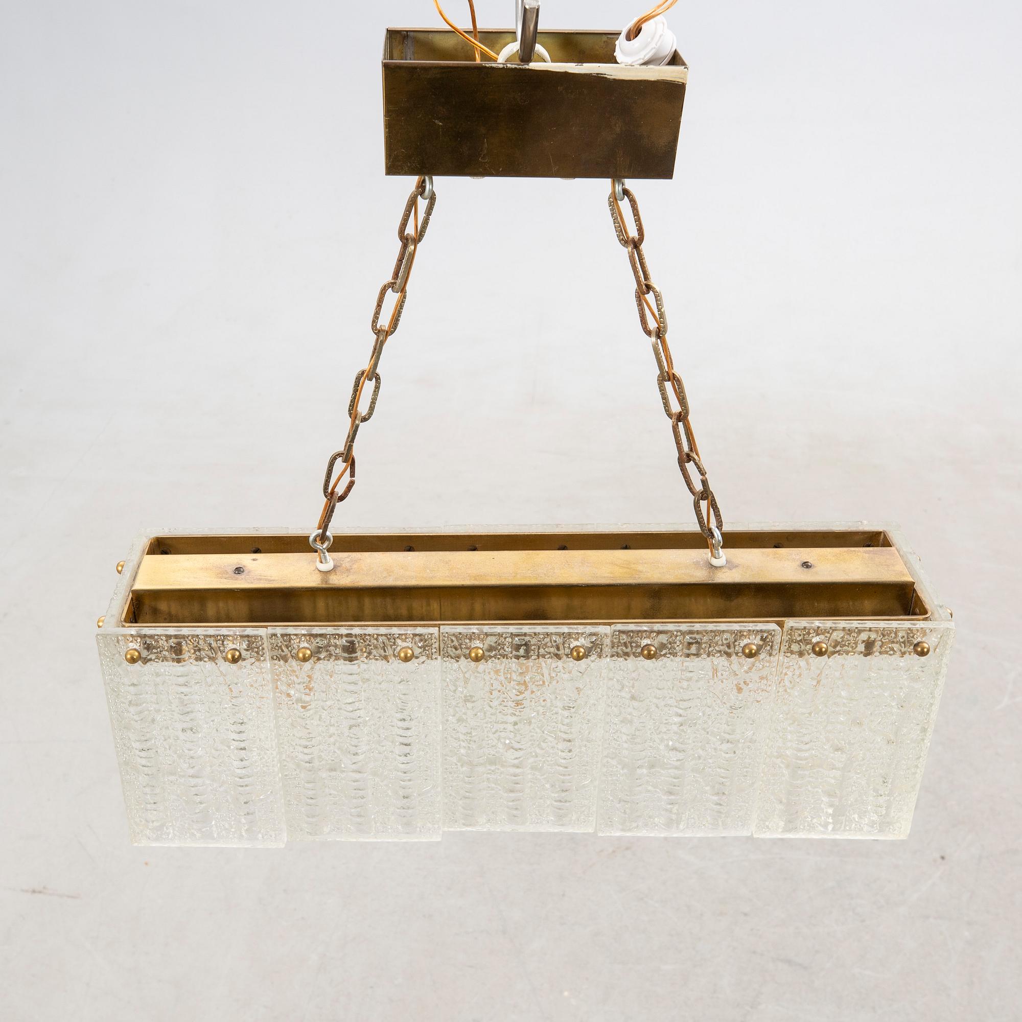 Taklampa, troligen Carl Fagerlund, Orrefors, 1960/1970-tal.