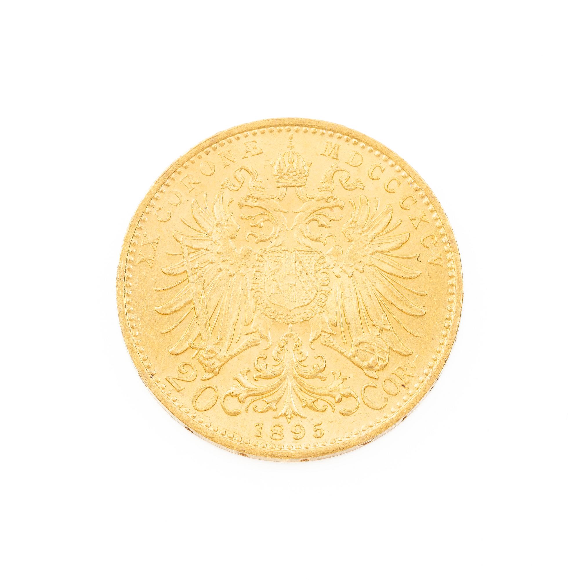 Gold coin, Austria-Hungary, 20 Corona, 1895.