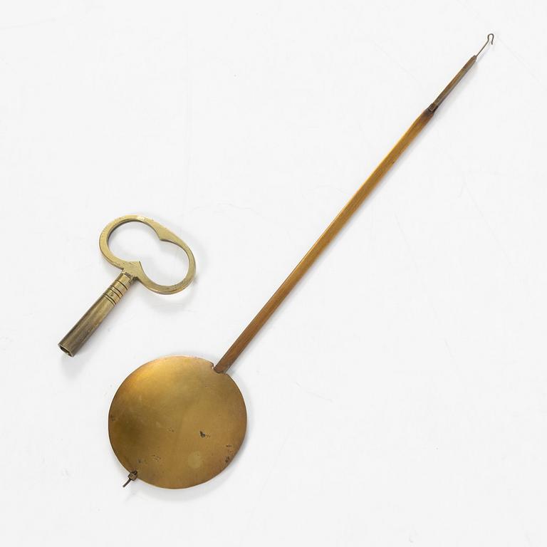 A Gustavian wall clock signed Hans Wessman, Stockholm, Sweden, late 18th century.