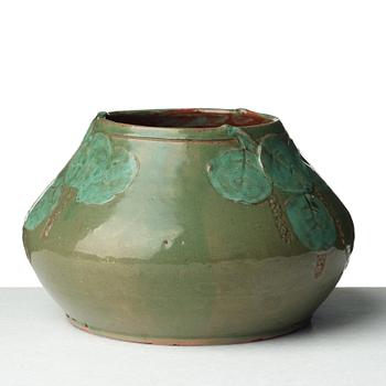 Hilma Persson-Hjelm, an Art Nouveau glazed earthenware bowl, Rackstad, Värmland Sweden early 20th Century.