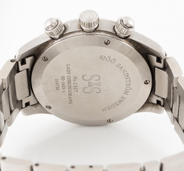 Sjöö Sandström, Royal Steel Lady Chronograph, kronograf, armbandsur, 35,5 mm.