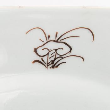 A pair of 18th Century Chinese octagon shape porcelain dishes.