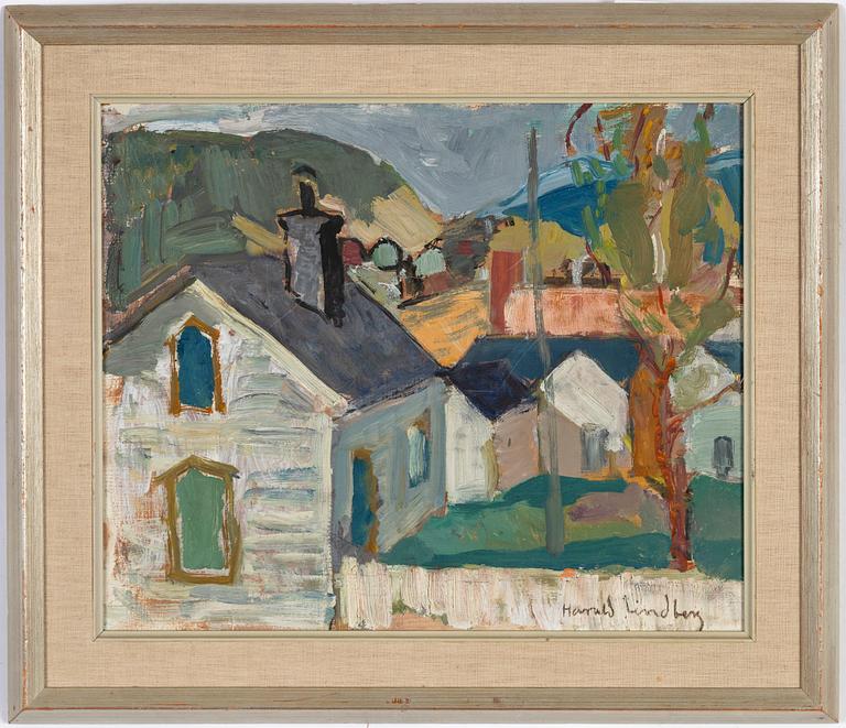 Harald Lindberg, olja på pannå, signerad.