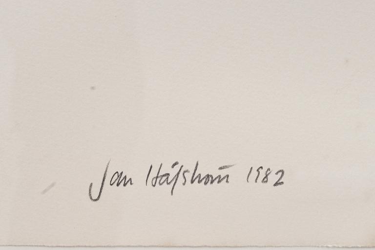 JAN HÅFSTRÖM, färglitografi med applikationer, signerad, numrerad E´tat 7/10 och daterad 1982.