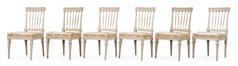 Six Gustavian 18th century chairs by E Öhrmark.