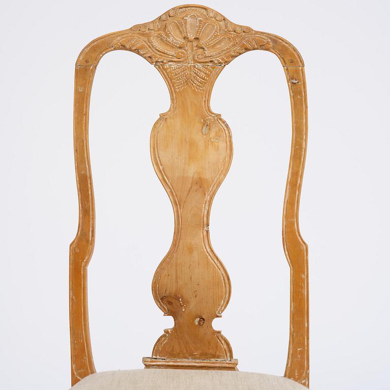 An assembled suite of eleven Swedish rococo chairs, later part 18th century.