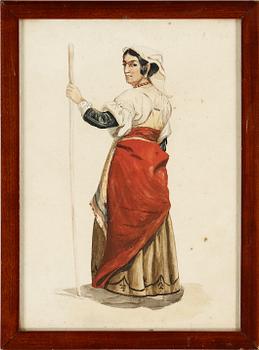 EGRON LUNDGREN, blyerts och akvarell på papper, monogramsignerad.