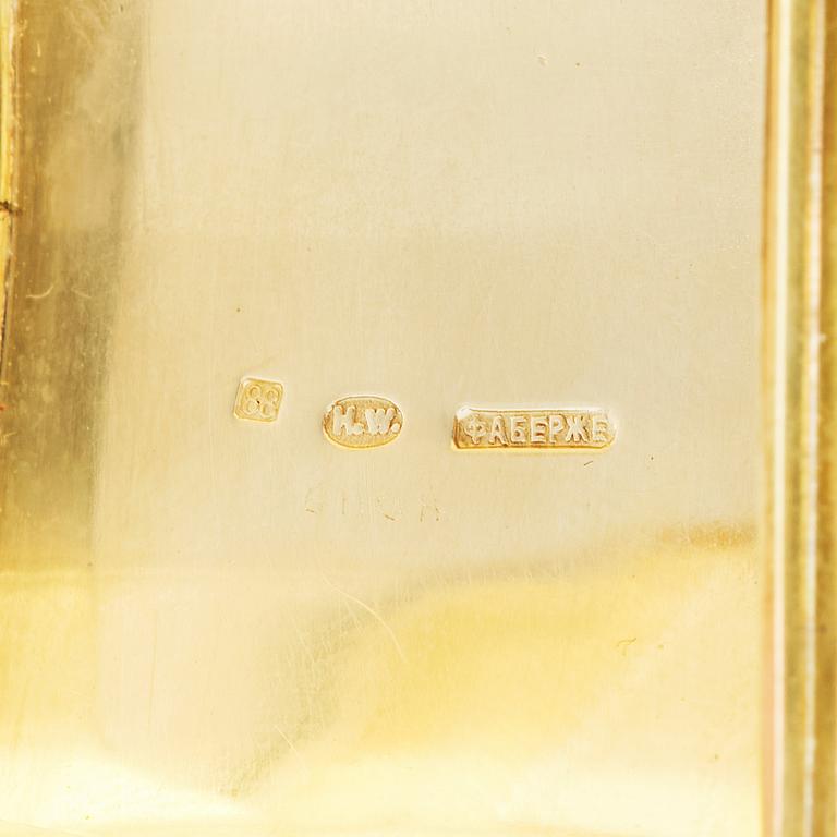 Fabergé, frimärksask, verkmästare Henrik Wigström, guld, silver och emalj, S:t Petersburg 1908-17.