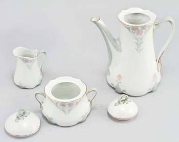 KAFFESERVIS, 3 delar, jugend, Rörstrand, omkring år 1900.