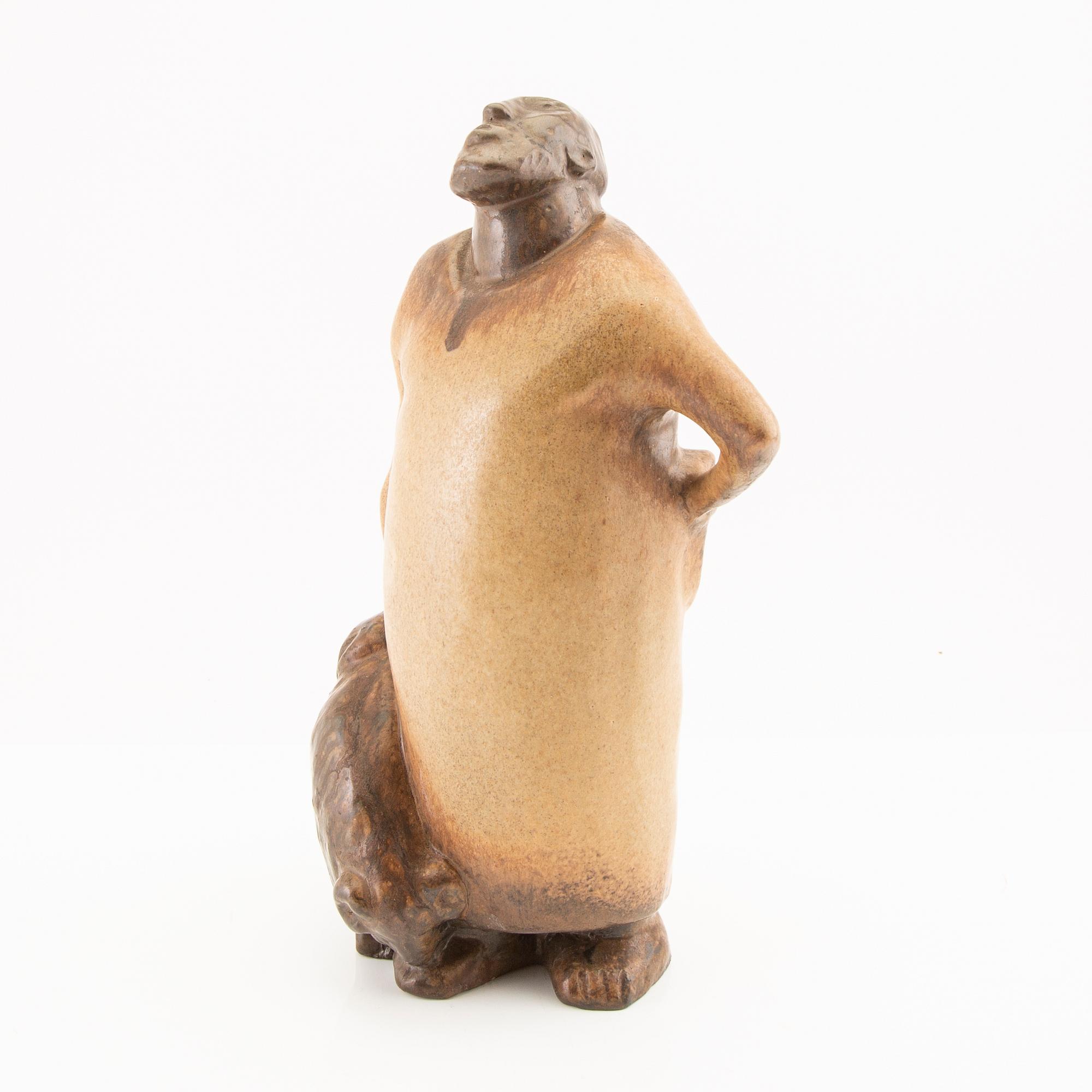 Åke Holm, figurine signed glazed stoneware.