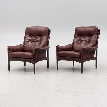 Gunnar Kentemo, a pair of armchairs, Göte Möbler, Sweden, 1970's.