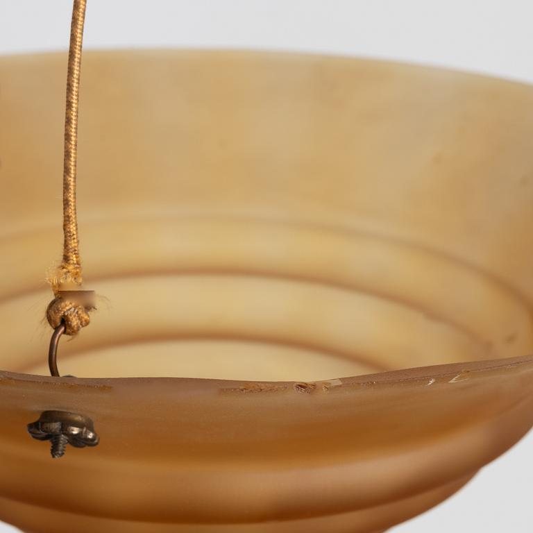 Edward Hald, a ceiling lamp model "HD 625", Orrefors & Nordiska Kompaniet, 1930s.