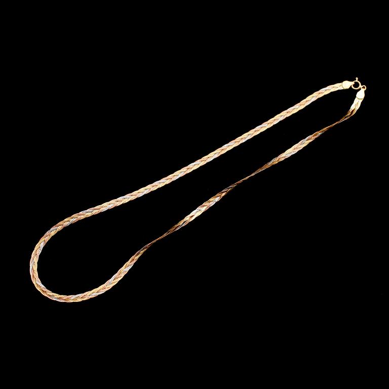 COLLIER, 18 k flerfärgat guld. Vikt ca 6 g.