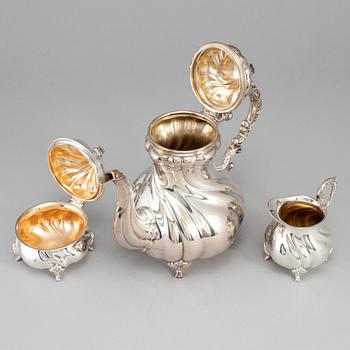 A German 20th century parcel-gilt silver coffee-set.