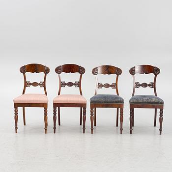 A set of four mahogany chairs, mid19th century.