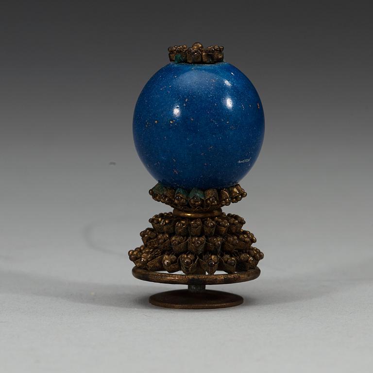 A set of fourteen Mandarin hat buttons, late Qing dynasty (1644-1912).