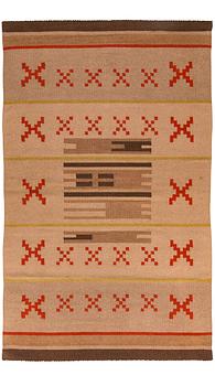 A 1930's Finnish flat weave carpet. Circa 250 x 160 cm.