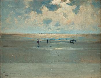 Arvid Johansson, French beach scene from Normandy or Brittany.