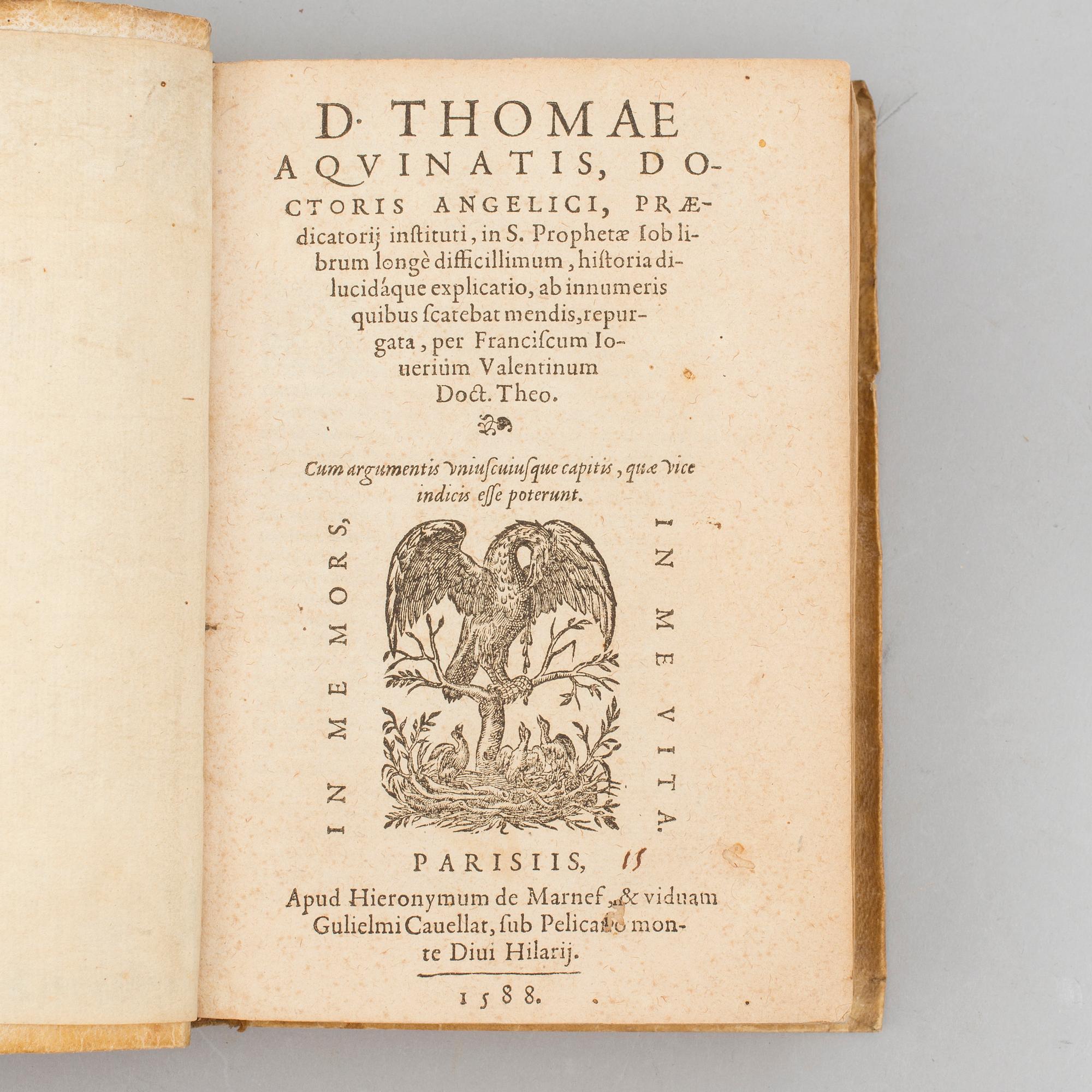 BOK, Thomas Aquinas’ Commentary on Job, 1588.