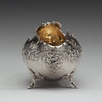 A Swedish 18th century parcel-gilt cream-jug, mark of Johan Bergengren, Kristianstad 1764.