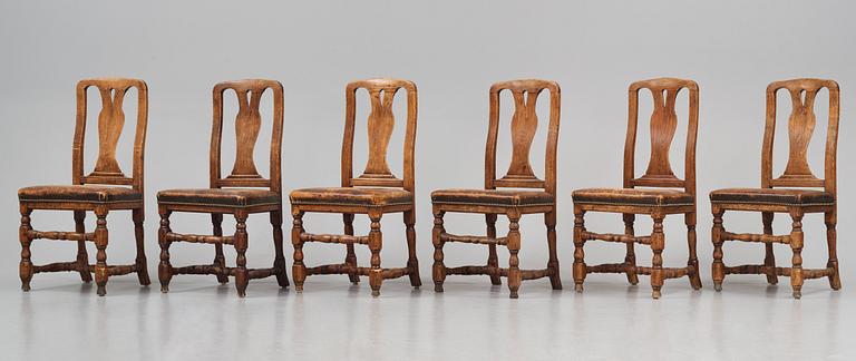 A set of six late Baroque chairs by A. Thunberg (master 1768).