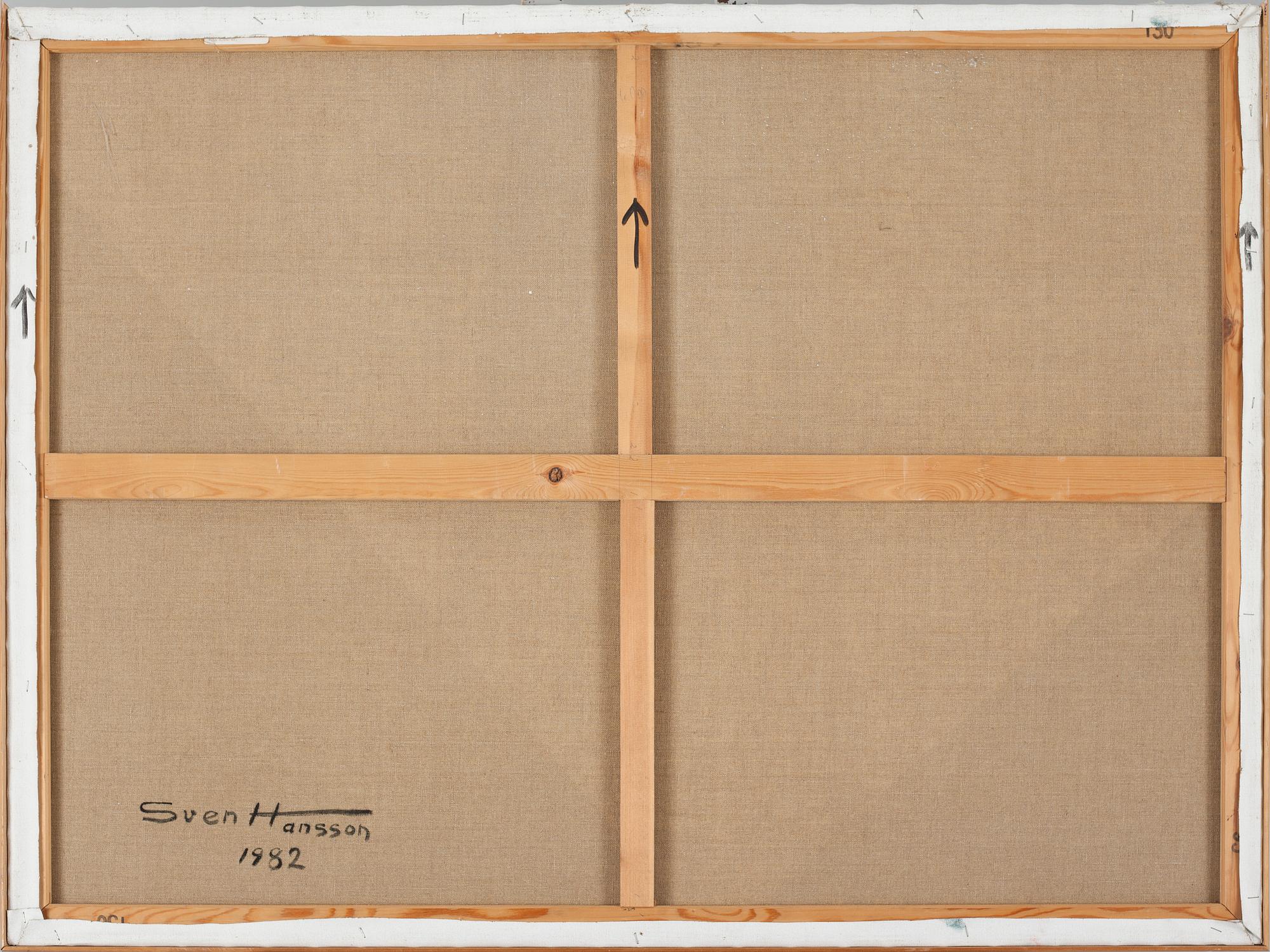SVEN HANSSON, oil on canvas, signed and dated 1982 à tergo.