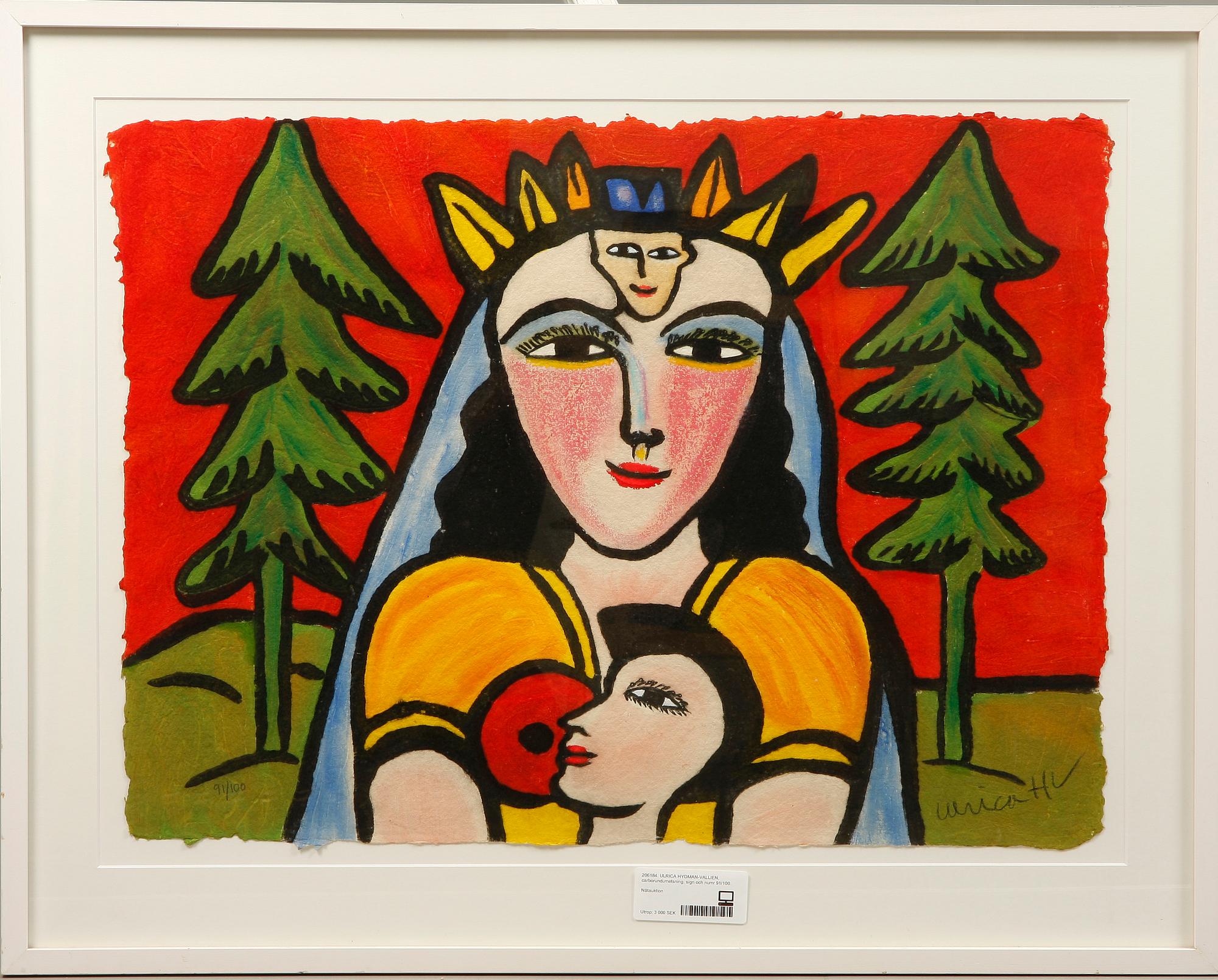 ULRICA HYDMAN-VALLIEN, carborundumetsning, sign och numr 91/100.
