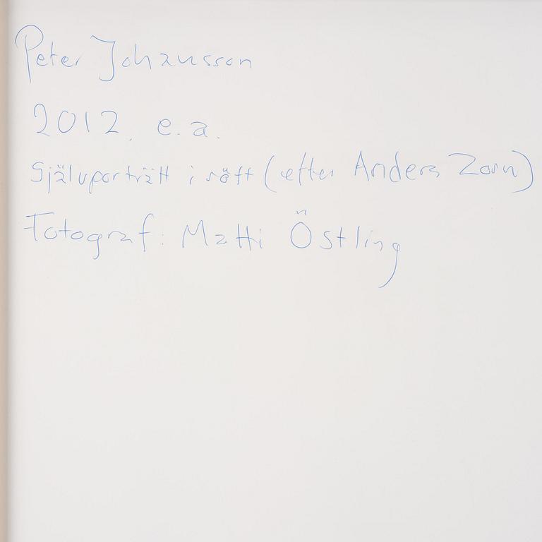 Peter Johansson, "Självporträtt i rött", 2012.