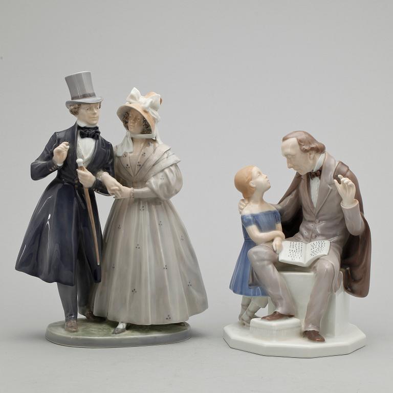 FIGURINER, 2 st. Porslin. Royal Copenhagen samt Bing & Gröndahl.