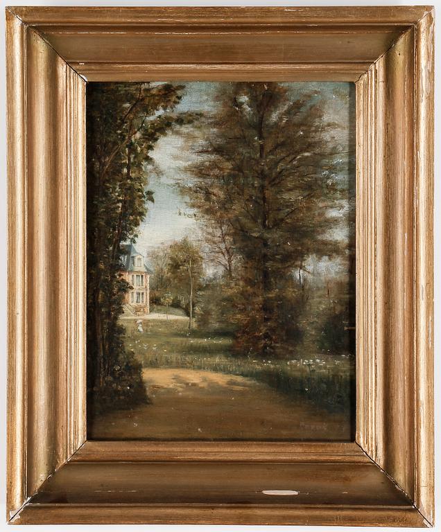 OKÄND KONSTNÄR, olja på duk, Frankrike sent 1800-tal, otydlig signatur.