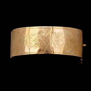 ARMBAND, 18K guld, svenska stämplar, 1885. Vikt ca 44 g.