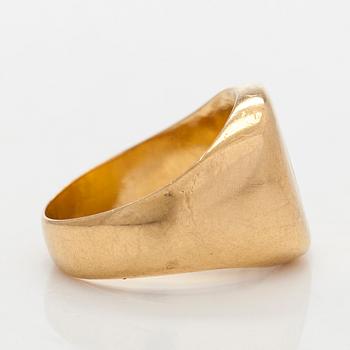 Sinettisormus, 18K kultaa. Tukholma 1962.