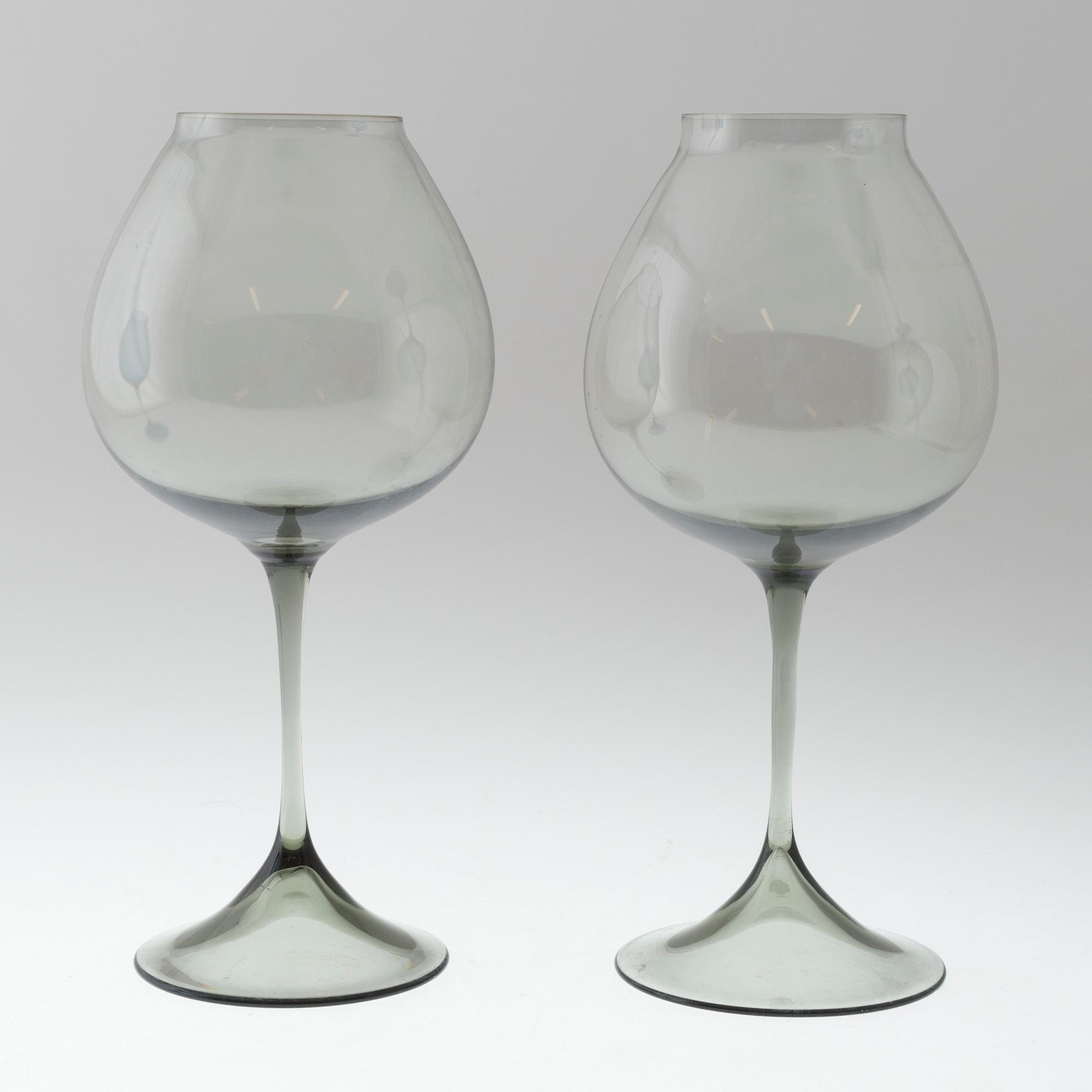 NILS LANDBERG glas, 3 st, Orrefors, 1900-talets andra hälft.