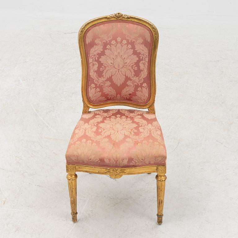 Four Gustavian style chairs, Sweden, first half of the 20th century.
