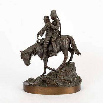 Wilhelm Wolff, a signed patinated bronze figurine.