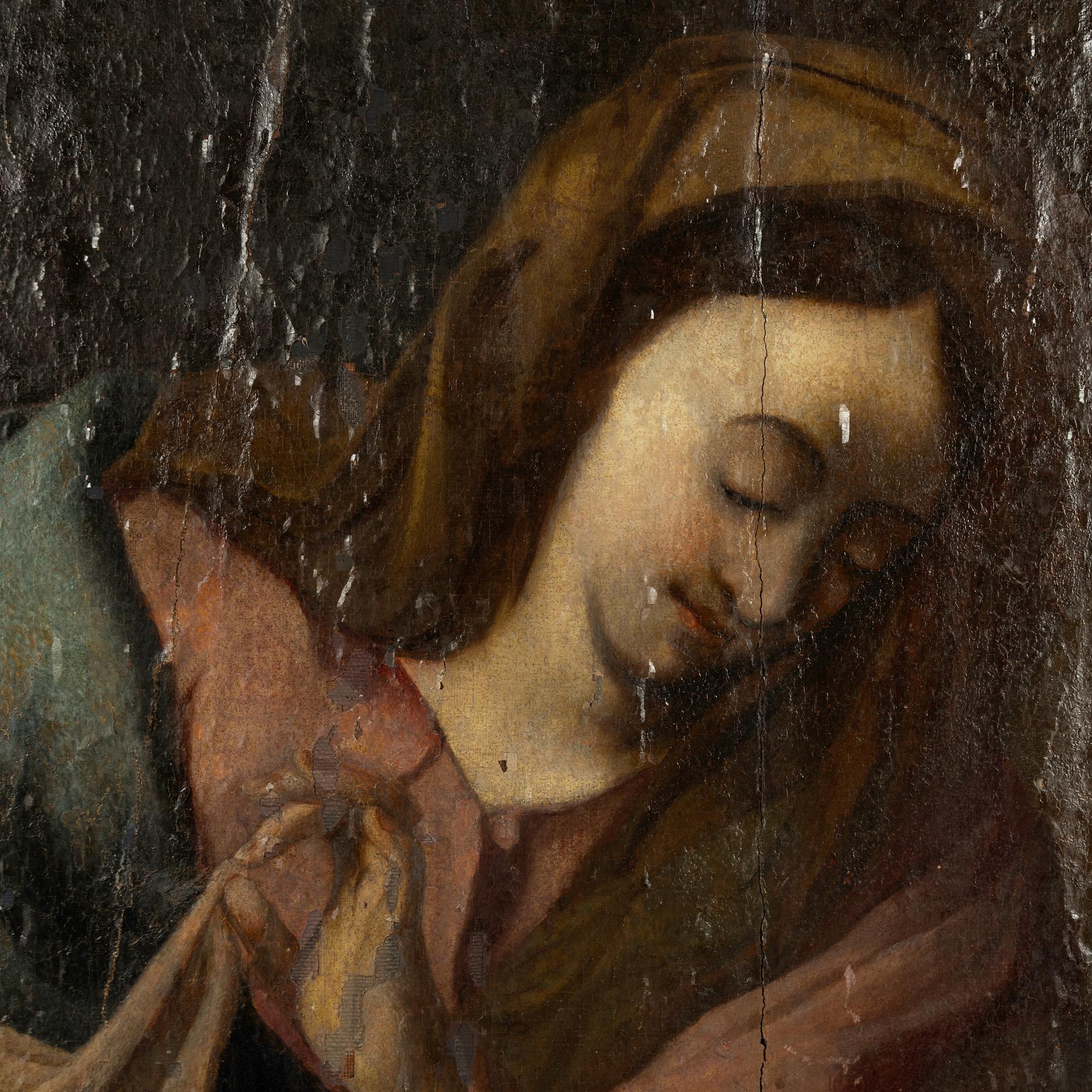 Italiensk skola, 1600-tal, Madonnan med barnet och Johannes Döparen.