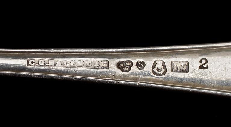 PARTI BESTICK, 50 delar, silver, bla C.G Hallberg, Stockholm, 1919. Tot vikt ca 1648g.