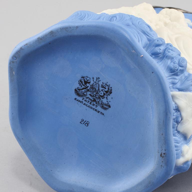 VINKANNA, jasperware, Samuel Alcock and Co, England, omkring 1800-talet mitt.